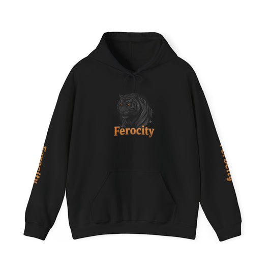 Ferocity Panther Hoodie — Black Big Cat Graphic Hooded Sweatshirt