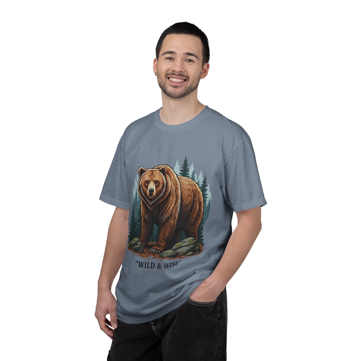 Bear Graphic T-Shirt — "Wild & Wise" Forest Adventure Tee