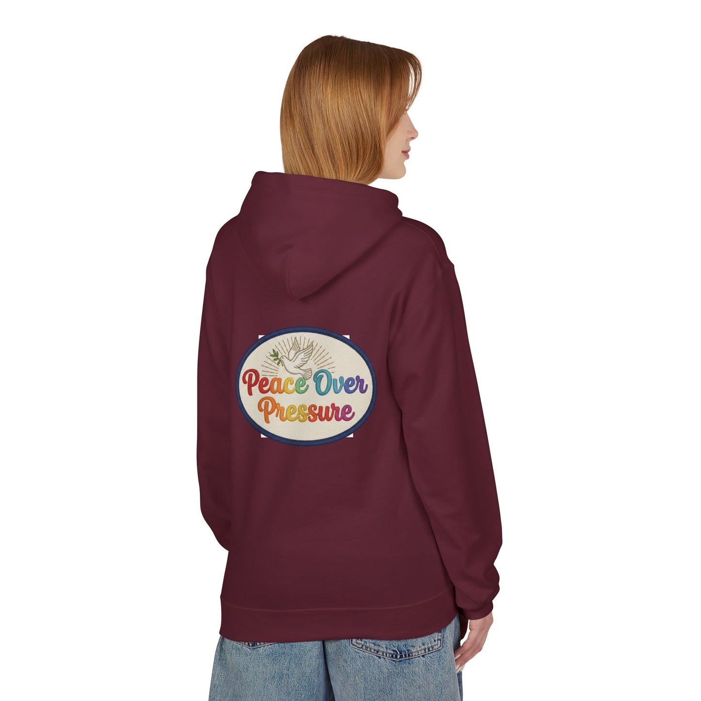 Peace Over Pressure Hoodie — Retro Dove Graphic Comfort Pullover