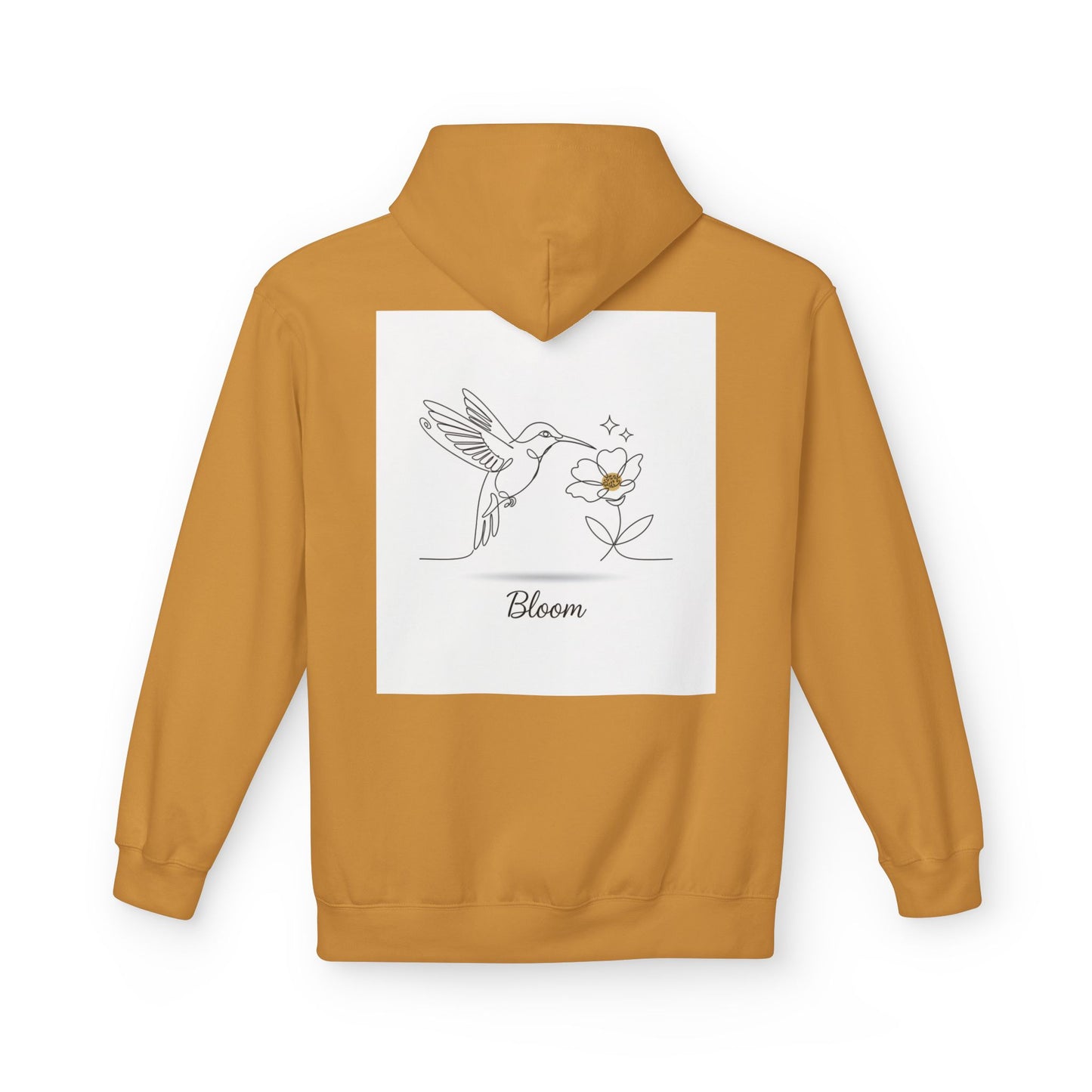 Bloom Hummingbird Hoodie — Floral Minimalist Pullover