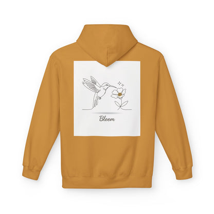 Bloom Hummingbird Hoodie — Floral Minimalist Pullover