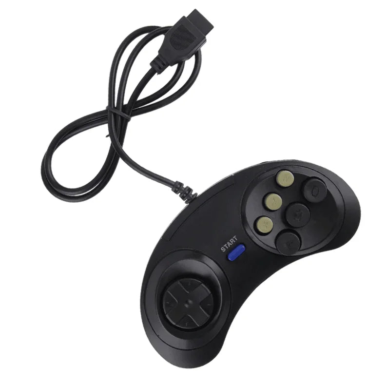 2X 6-Button Game Pad Controller for Sega Genesis Black Old School Classic New Joysticks & Controllers - Merit Sell