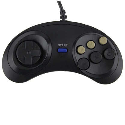 2X 6-Button Game Pad Controller for Sega Genesis Black Old School Classic New Joysticks & Controllers - Merit Sell