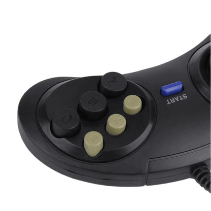 2X 6-Button Game Pad Controller for Sega Genesis Black Old School Classic New Joysticks & Controllers - Merit Sell
