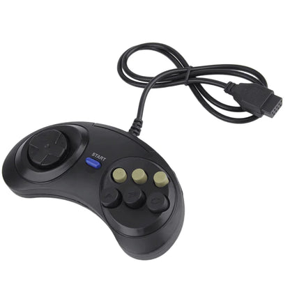 2X 6-Button Game Pad Controller for Sega Genesis Black Old School Classic New Joysticks & Controllers - Merit Sell