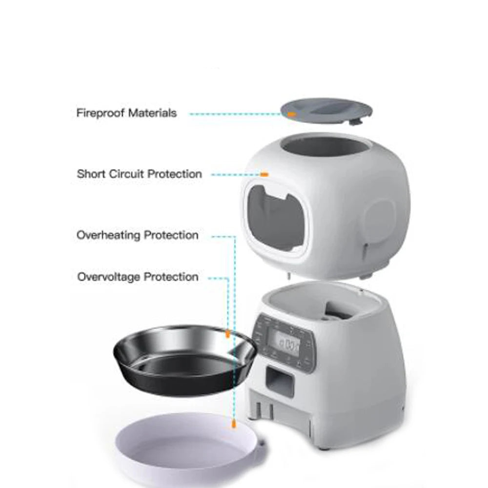 3.5L Automatic Pet Feeder Smart Food Dispenser For Cats Dogs Timer Stainless Steel Bowl Auto Dog Cat Pet Feeding Pet Supplies - Merit Sell