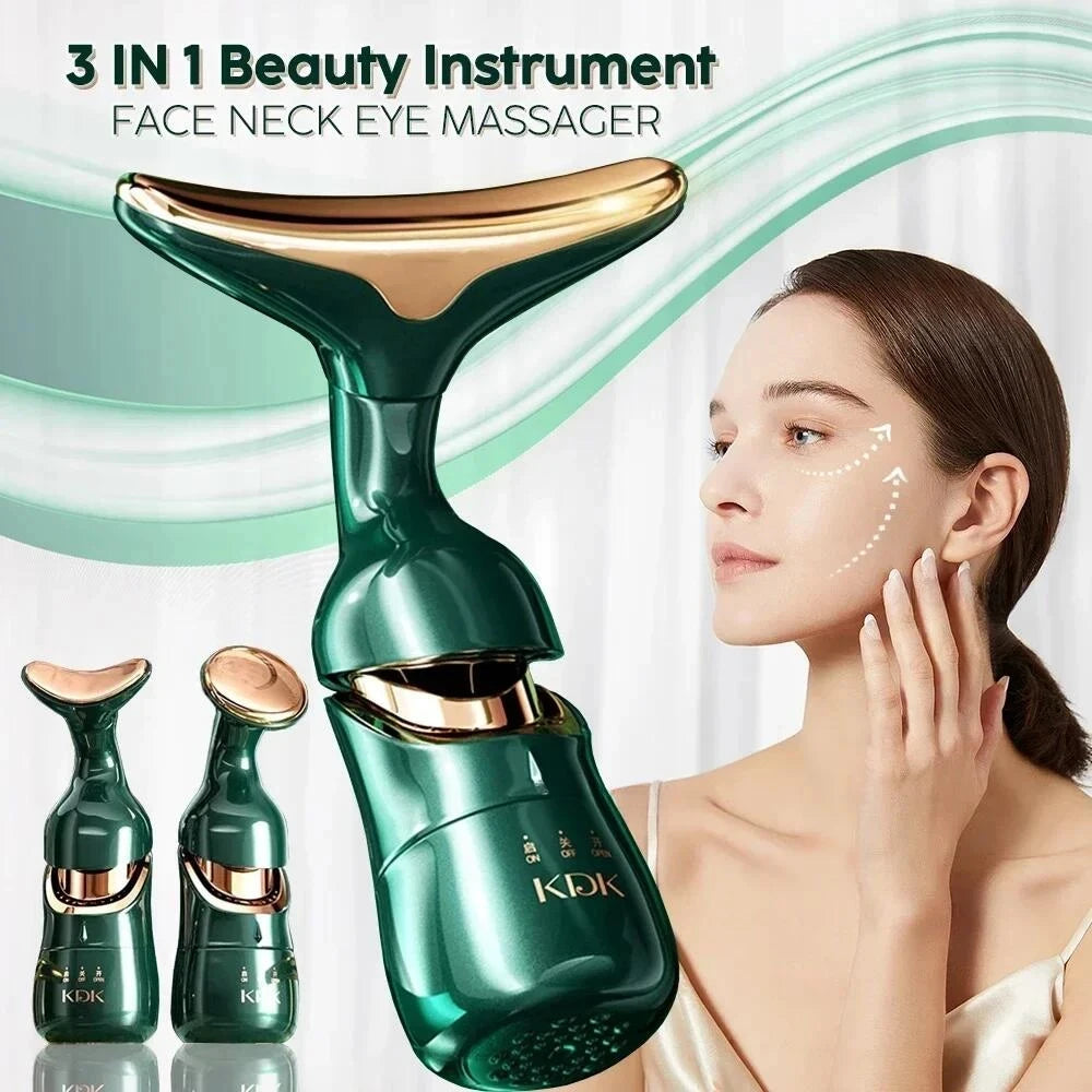 3 In 1 Facial Lifting Device Neck Facial Eye Massage Face Slimmer EMS Beauty Skin Tightening Wrinkle Anti Aging Face Massager - Merit Sell
