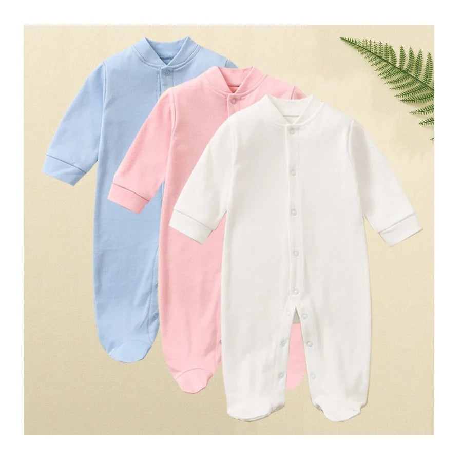 3 Pcs 100% Cotton Newborn Baby Rompers Buy More to Discount Boy Sleepsuits Girl Footies One-pieces Jumpsuits Grow Jumper Growing - Merit Sell