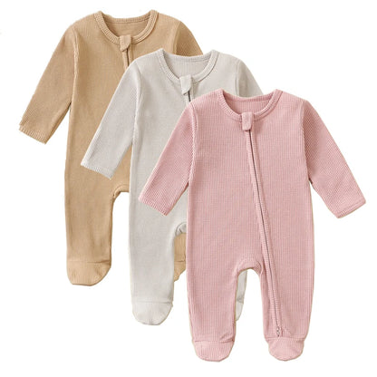 3 Pcs 100% Cotton Newborn Baby Rompers Buy More to Discount Boy Sleepsuits Girl Footies One-pieces Jumpsuits Grow Jumper Growing - Merit Sell
