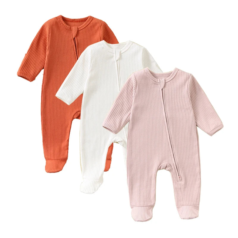 3 Pcs 100% Cotton Newborn Baby Rompers Buy More to Discount Boy Sleepsuits Girl Footies One-pieces Jumpsuits Grow Jumper Growing - Merit Sell