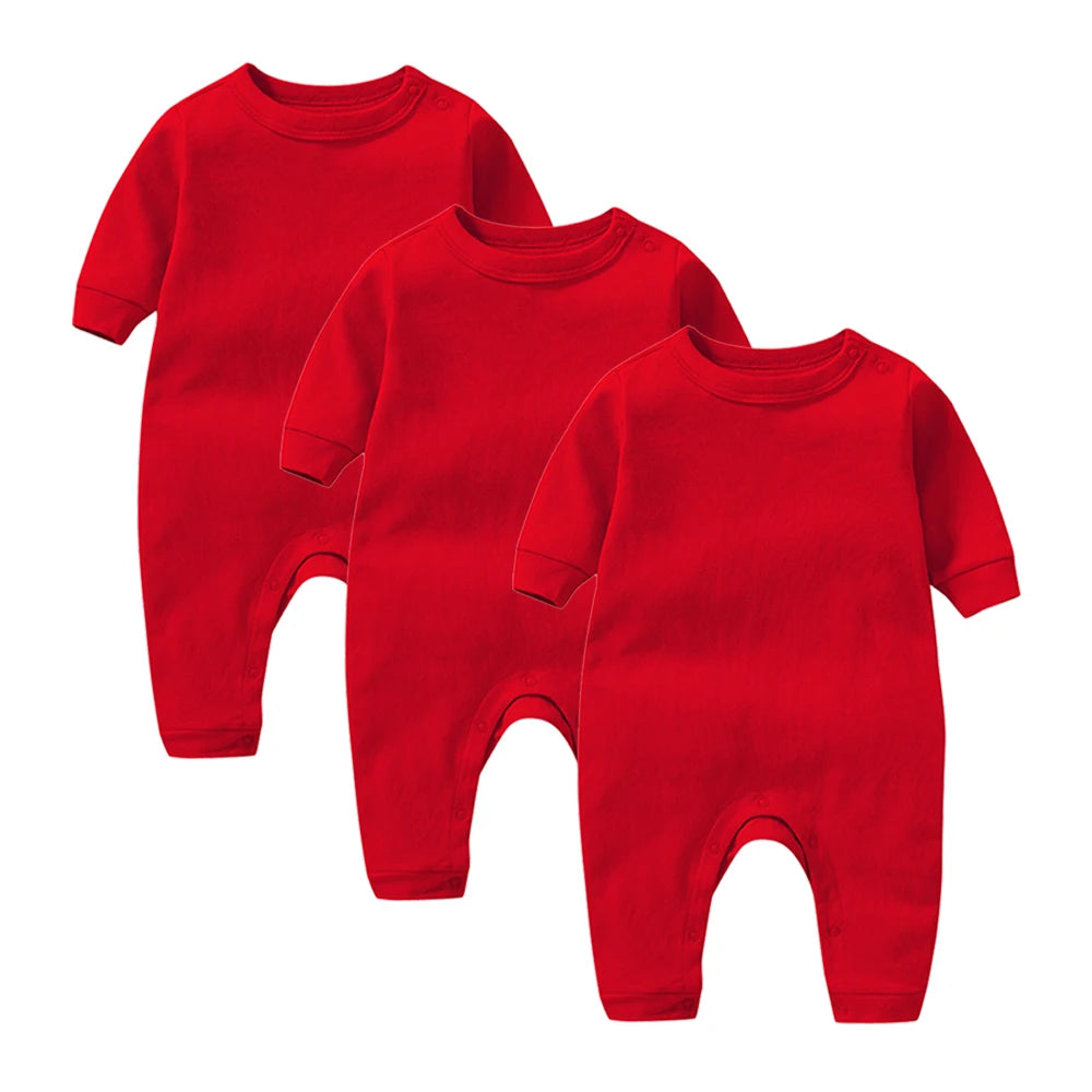 3 Pcs 100% Cotton Newborn Baby Rompers Buy More to Discount Boy Sleepsuits Girl Footies One-pieces Jumpsuits Grow Jumper Growing - Merit Sell