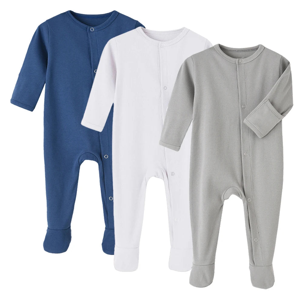 3 Pcs 100% Cotton Newborn Baby Rompers Buy More to Discount Boy Sleepsuits Girl Footies One-pieces Jumpsuits Grow Jumper Growing - Merit Sell