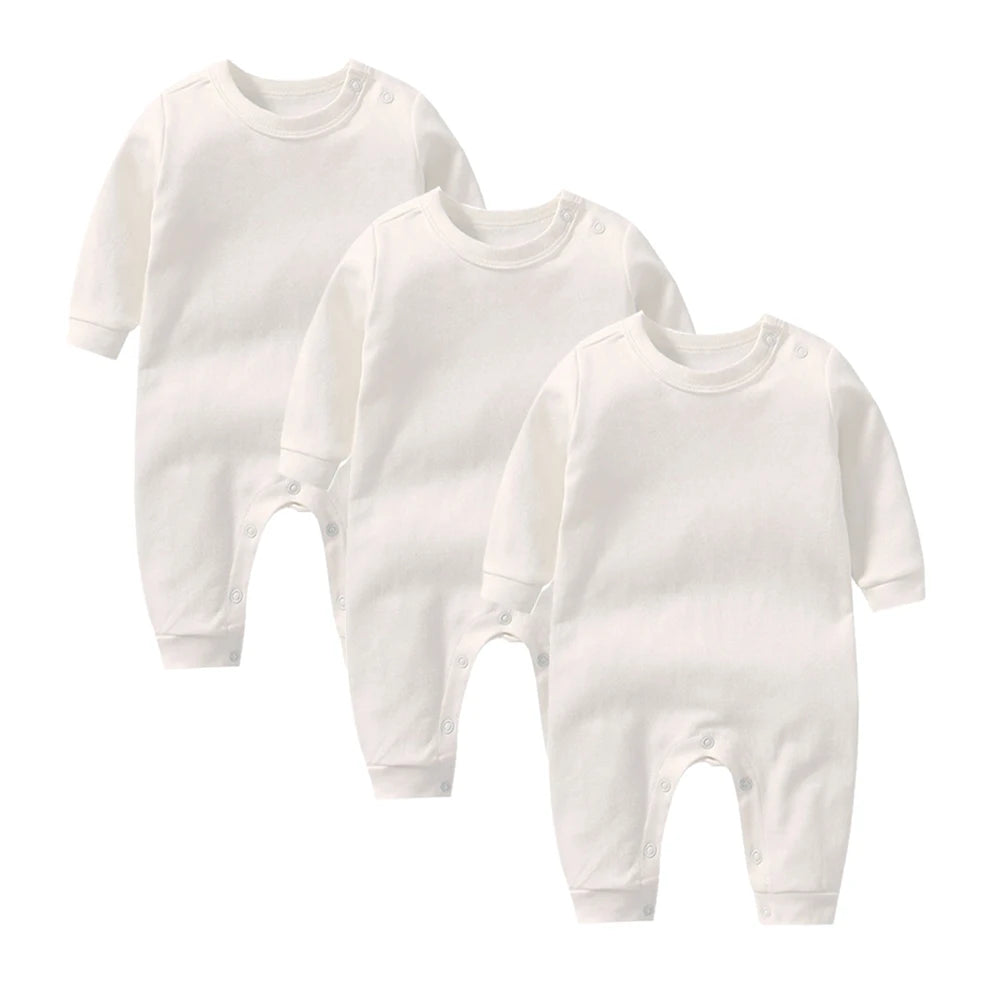3 Pcs 100% Cotton Newborn Baby Rompers Buy More to Discount Boy Sleepsuits Girl Footies One-pieces Jumpsuits Grow Jumper Growing - Merit Sell