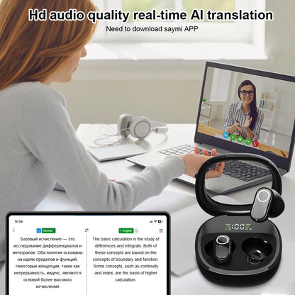3-in-1 AI Translator Earbuds 144 Languages Noise Cancelling Bluetooth 5.3 Headset Two-Way Voice Real Time Translation Earphones - Merit Sell