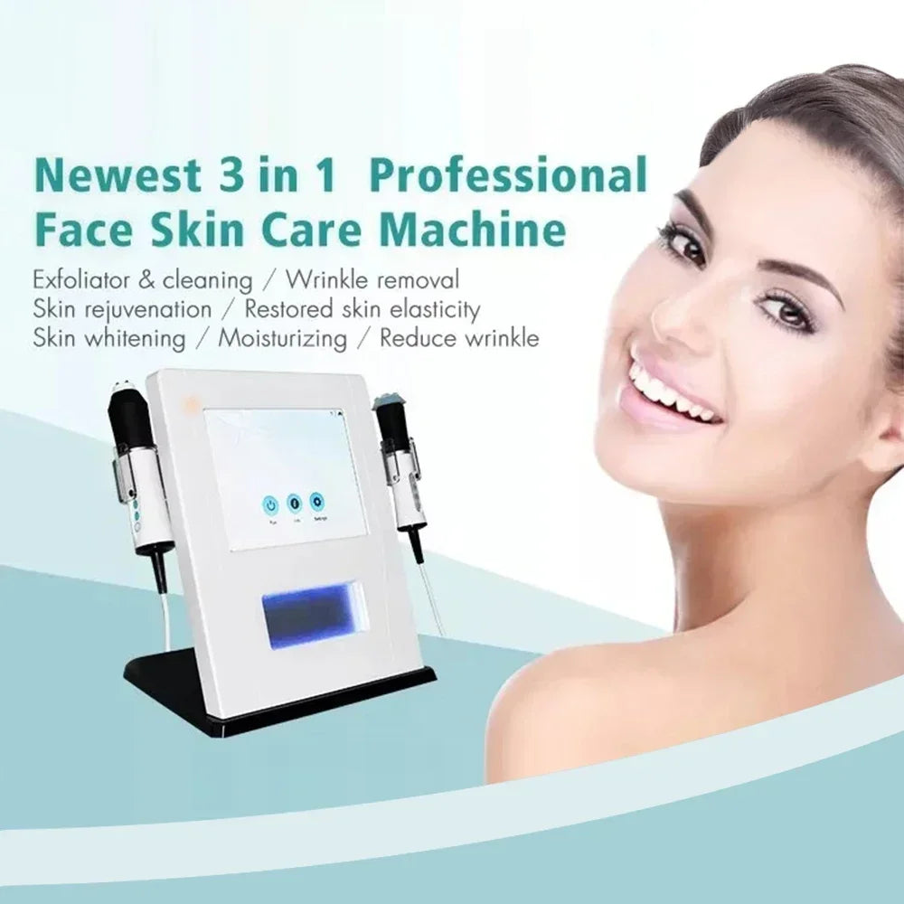 3 in 1 Hydrofacial Beauty Machine Oxygen Skin Rejuvenation Facial Tightening Machine For Skin Whitening CO2 Bubble+RF+Ultrasound - Merit Sell