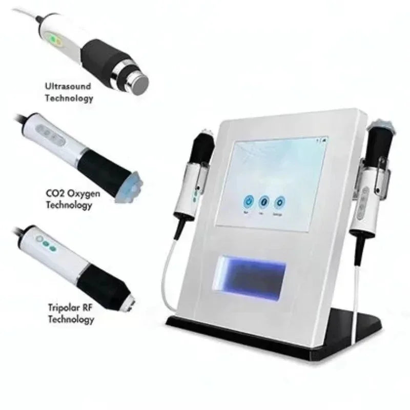 3 in 1 Hydrofacial Beauty Machine Oxygen Skin Rejuvenation Facial Tightening Machine For Skin Whitening CO2 Bubble+RF+Ultrasound - Merit Sell