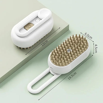 3 in 1 Pet Electric Steam Brush Cat and Dog Cleaning Spray Massage Grooming Comb Retractable Handle Pet Hair Removal BeautyBrush - Merit Sell
