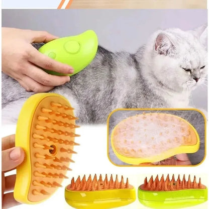 3 in 1 Pet Electric Steam Brush Cat and Dog Cleaning Spray Massage Grooming Comb Retractable Handle Pet Hair Removal BeautyBrush - Merit Sell