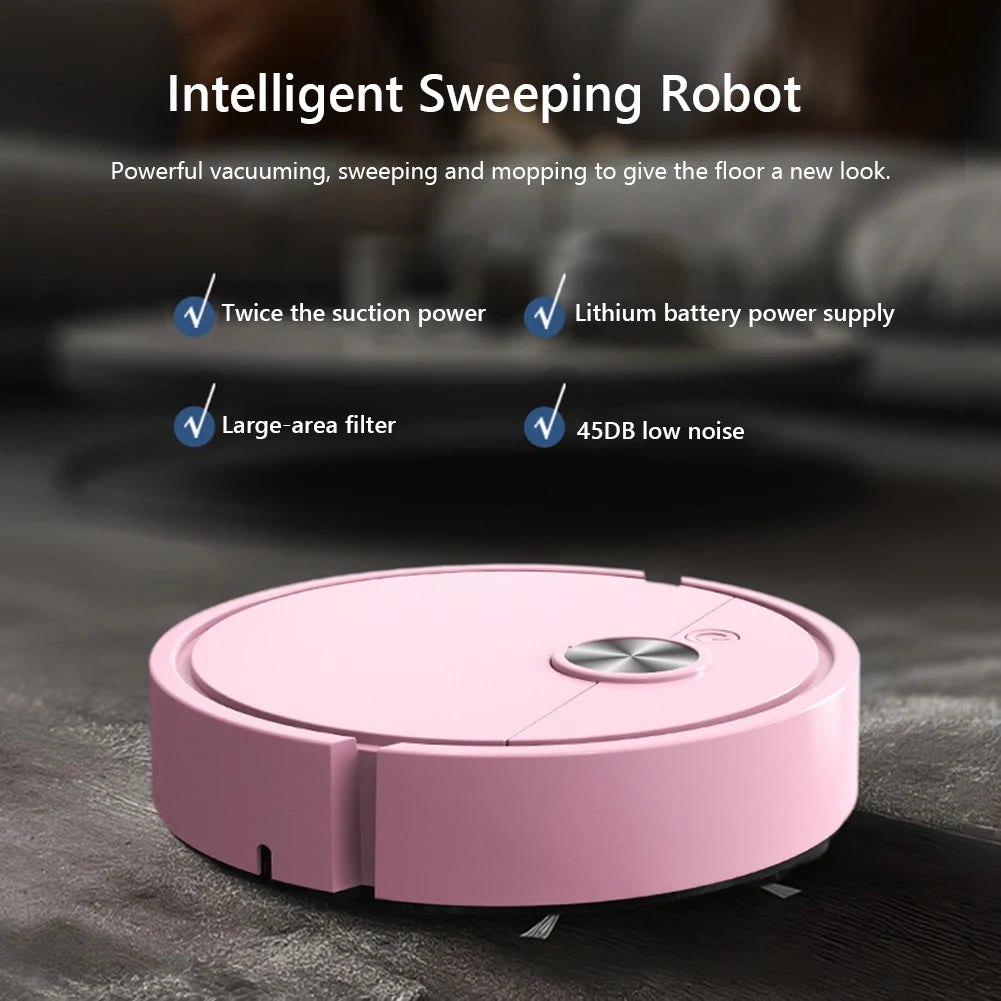 3 in 1 Vacuum Mop Robot Rechargeable Sweeping Machine Strong Suction Compact Cleaning Machine for Pet Hair Stubborn Dirt - Merit Sell