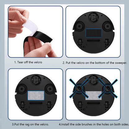 3 in 1 Vacuum Mop Robot Rechargeable Sweeping Machine Strong Suction Compact Cleaning Machine for Pet Hair Stubborn Dirt - Merit Sell