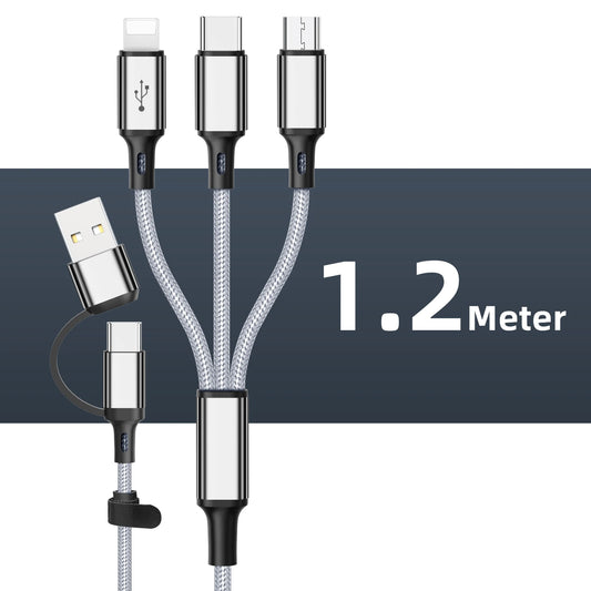 3 in1 Charging Cable Multi Usb Port Multiple Usb Charging Cord Type C Micro Charger Mobile Phone Wire For iPhone 14 13 12 Huawei - Merit Sell