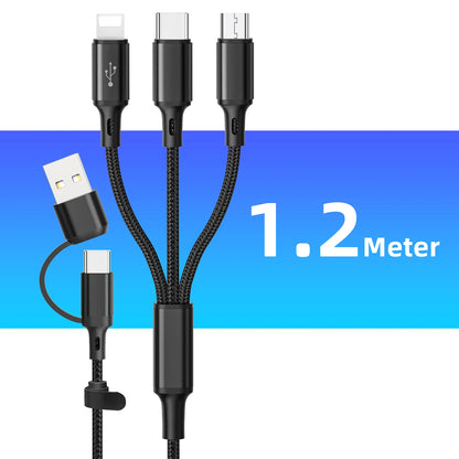 3 in1 Charging Cable Multi Usb Port Multiple Usb Charging Cord Type C Micro Charger Mobile Phone Wire For iPhone 14 13 12 Huawei - Merit Sell