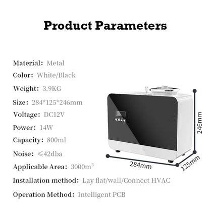 30000 Feet Namste Aroma Diffuser Perfume Home Fragrance 800ML Capacity Essential Oil Air Purifier Metal Body 14W Power HVAC - Merit Sell