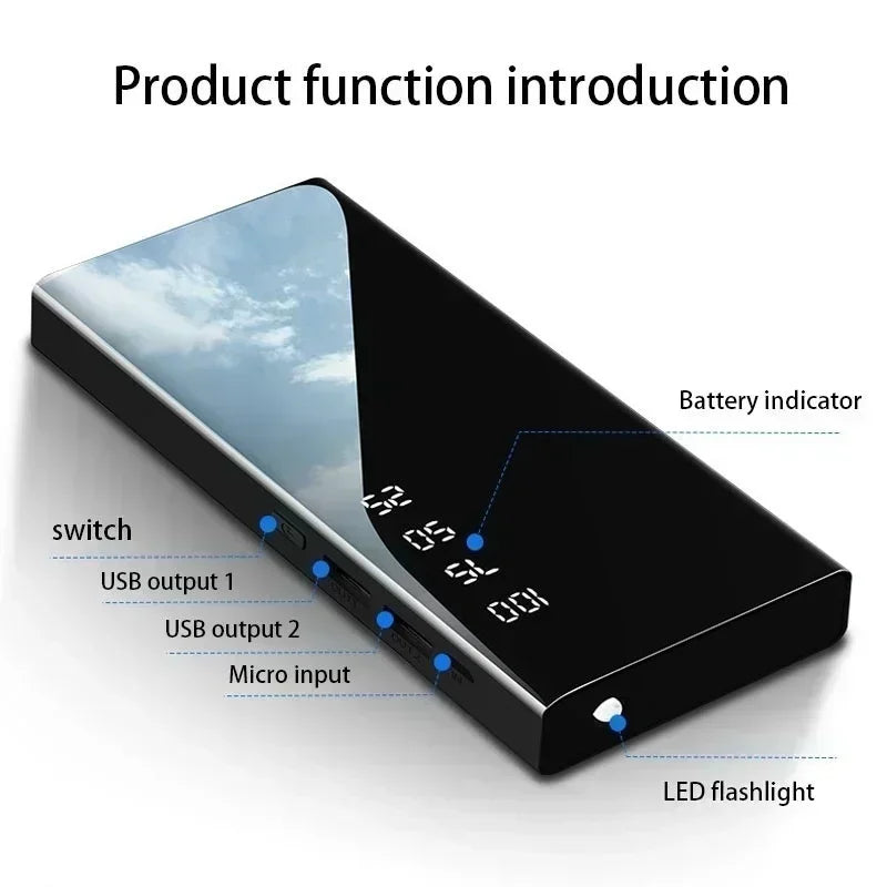 30000mAh LED Digital Display Portable Charger External Battery Suitable for iPhone and Android USB Power Bank Mini Powerbank - Merit Sell