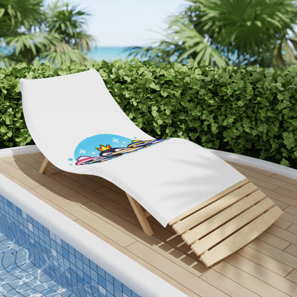 Cute Penguin Family Beach Towel — Winter Crown & Hat Cartoon Design