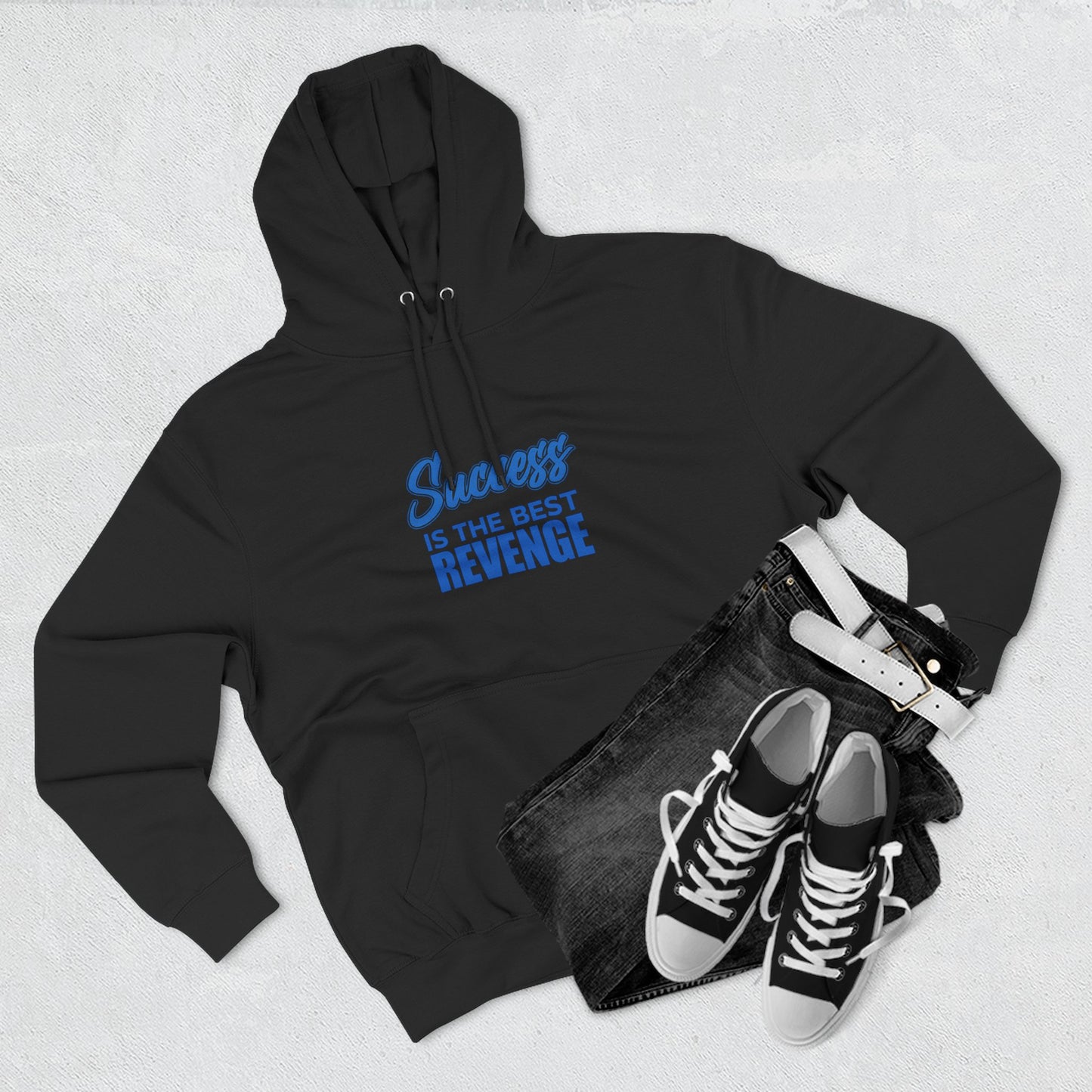 Success Is the Best Revenge Hoodie — Motivational Trophy Graphic Fleece Hoodie - Merit Sell