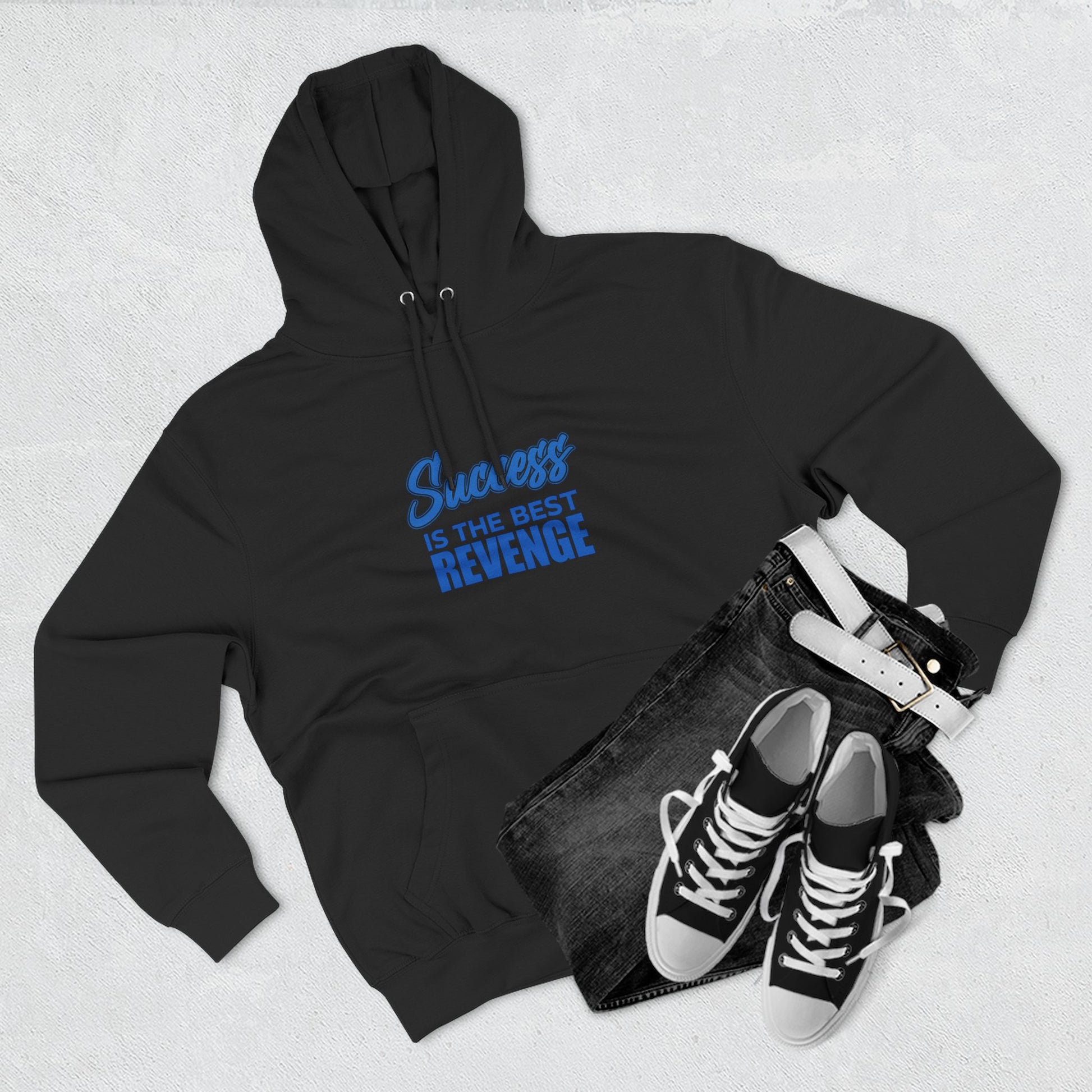 Success Is the Best Revenge Hoodie — Motivational Trophy Graphic Fleece Hoodie - Merit Sell