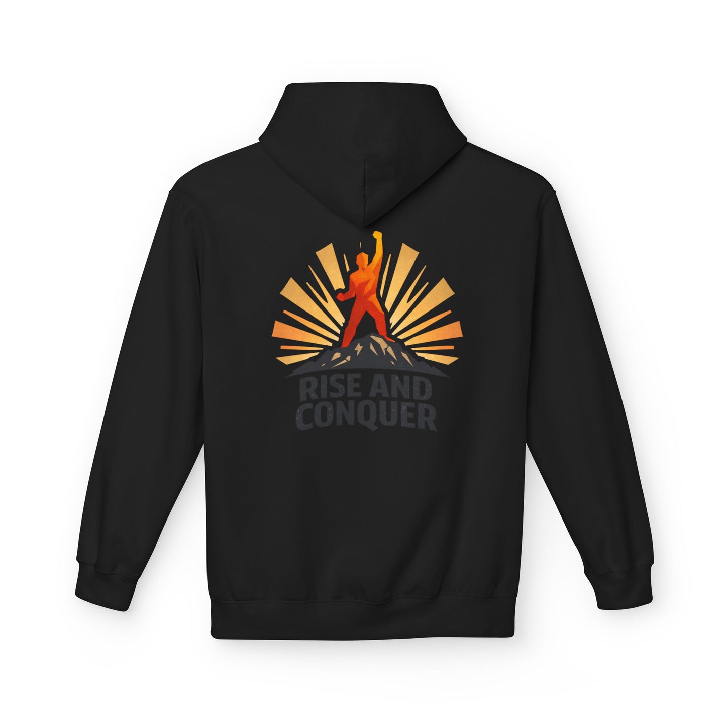 Rise and Conquer Hoodie - Motivational Sunrise Adventure Pullover
