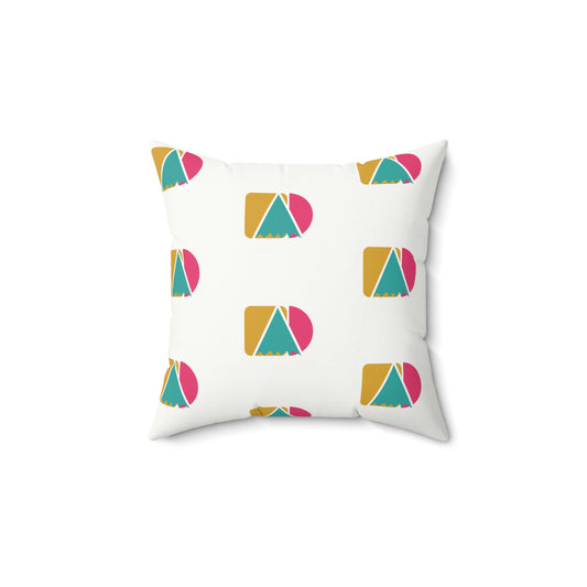 Geometric Retro Campsite Faux Suede Pillow Cozy Cushion