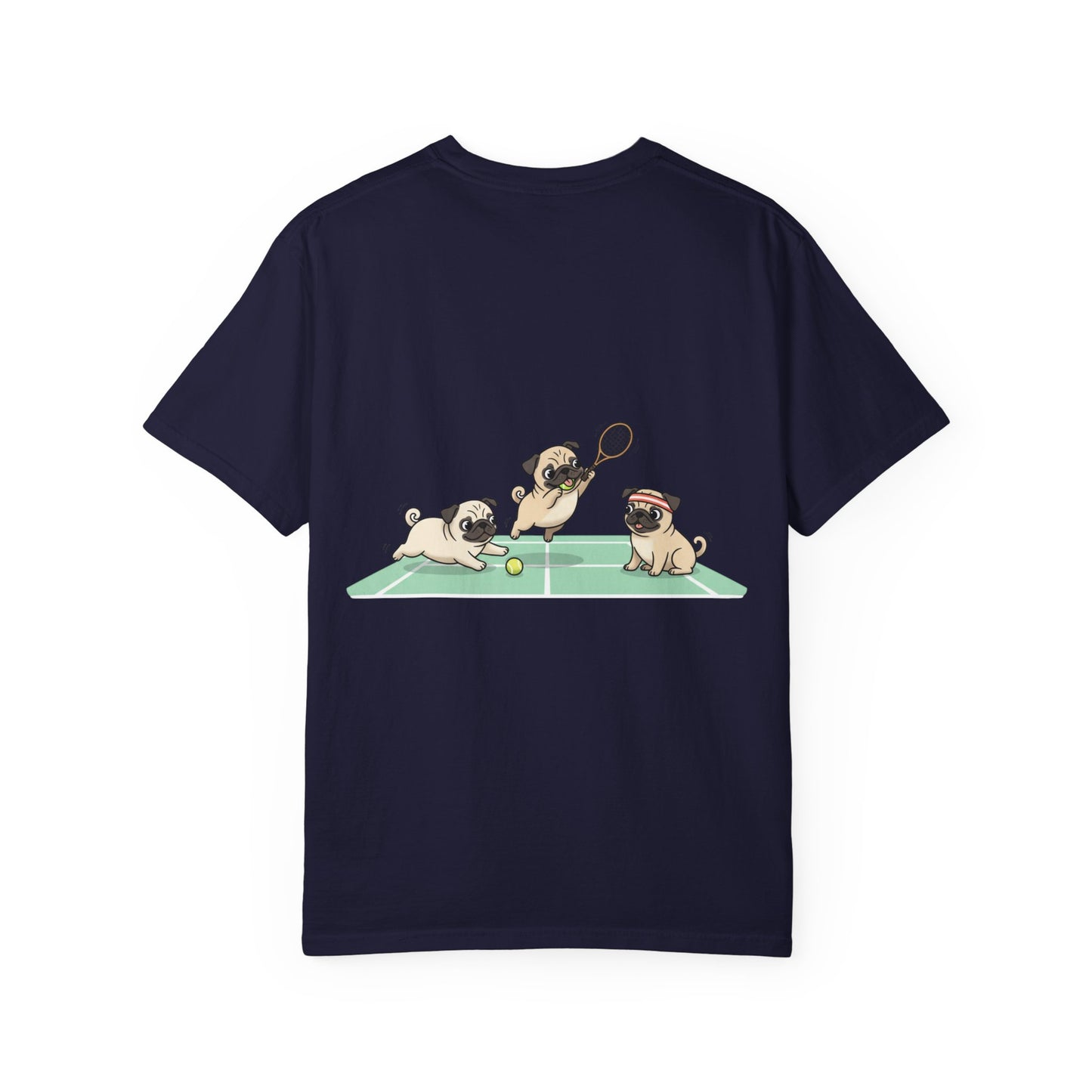 Pug Tennis T-Shirt — Cute Pugs Playing Tennis Graphic Tee