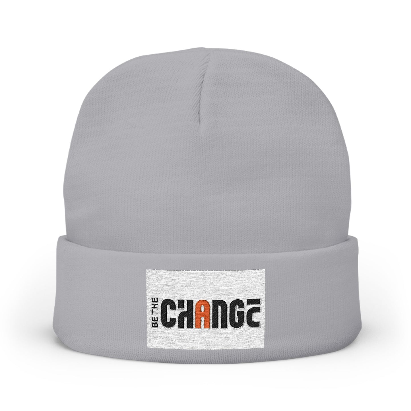 Embroidered 'Change' Knit Beanie — Minimalist Activist Winter Hat