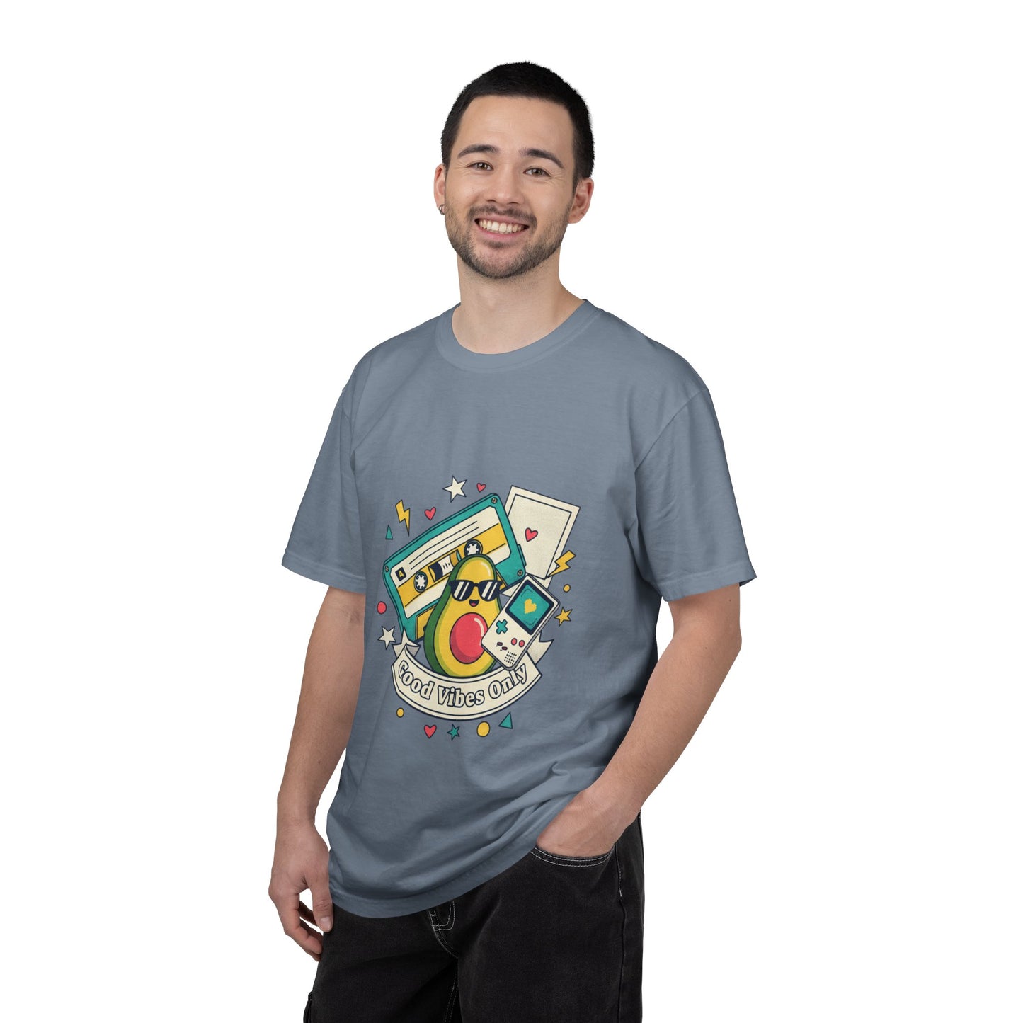Good Vibes Only T-Shirt — Retro Cassette & Emojis Graphic Tee
