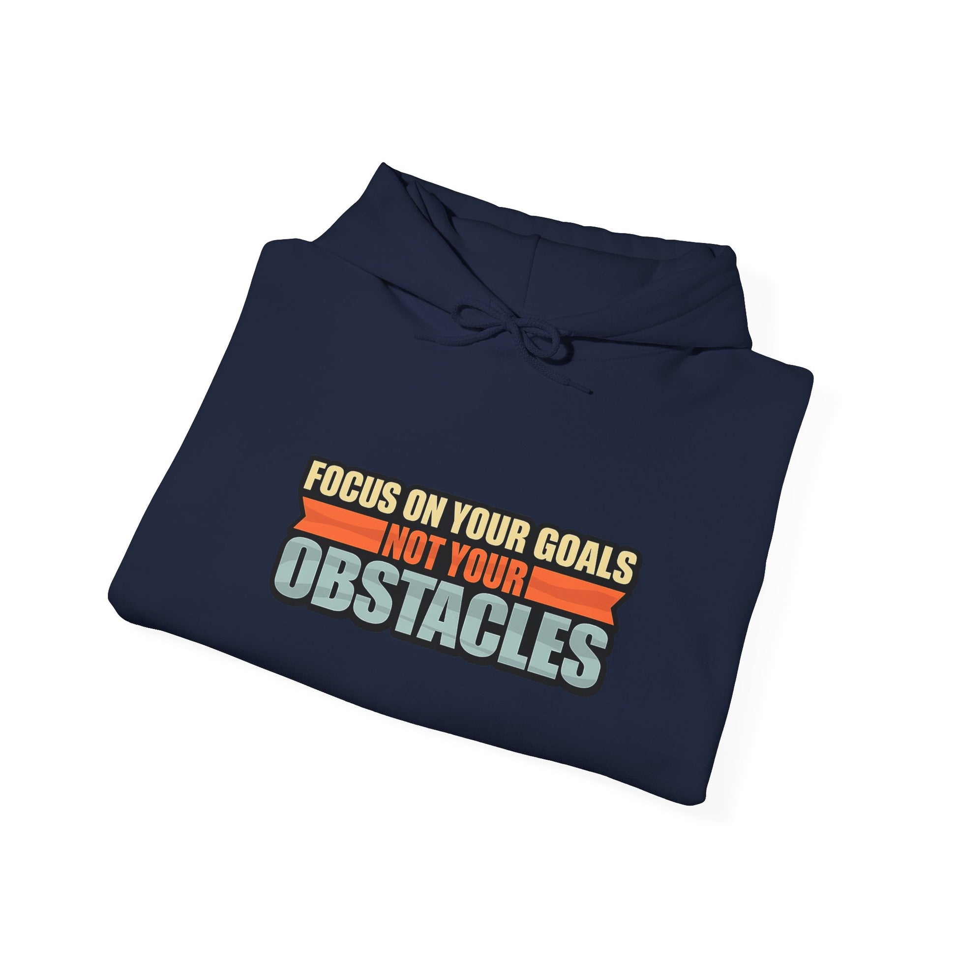 Motivational Hoodie — "Focus On Your Goals Not Your Obstacles" Retro Runner - Merit Sell