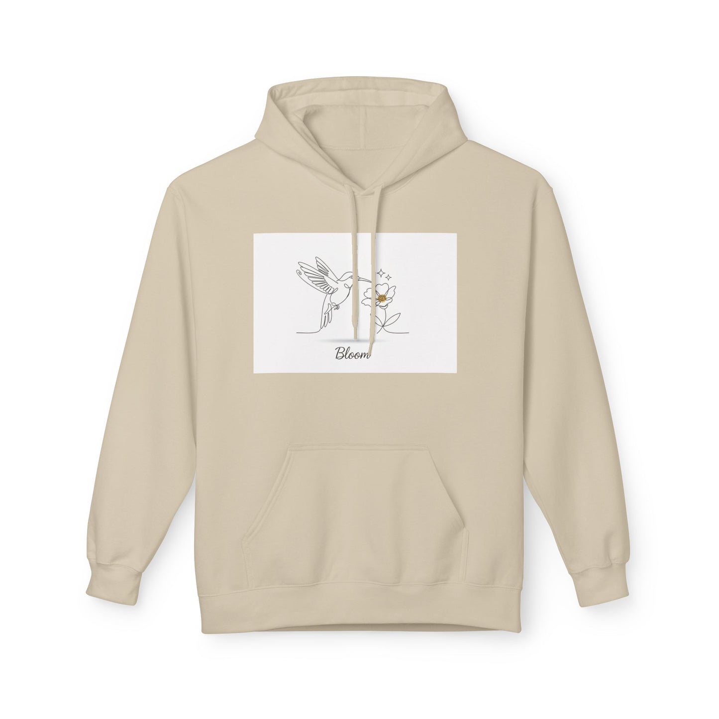 Bloom Hummingbird Hoodie — Floral Minimalist Pullover