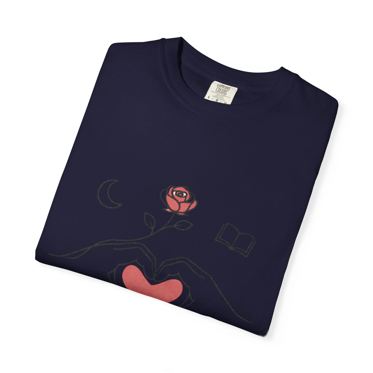 Heart Hands Graphic T-Shirt — Cozy Home, Tea & Book Love Design