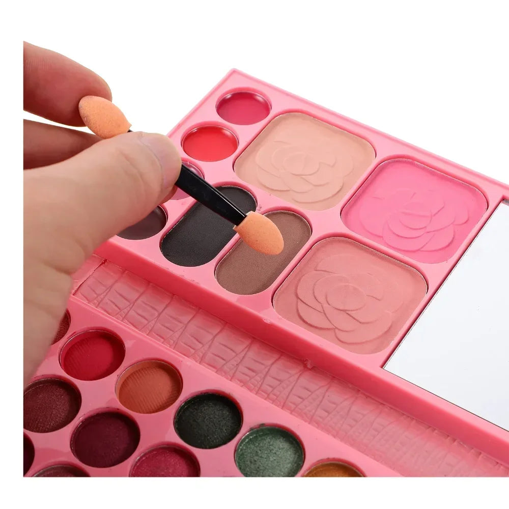 33 Colors Eye Shadow Powder Blush Lipstick Lasting Cosmetics Makeup Set with Mirror For Beginner Kids Travel Portable Palette - Merit Sell