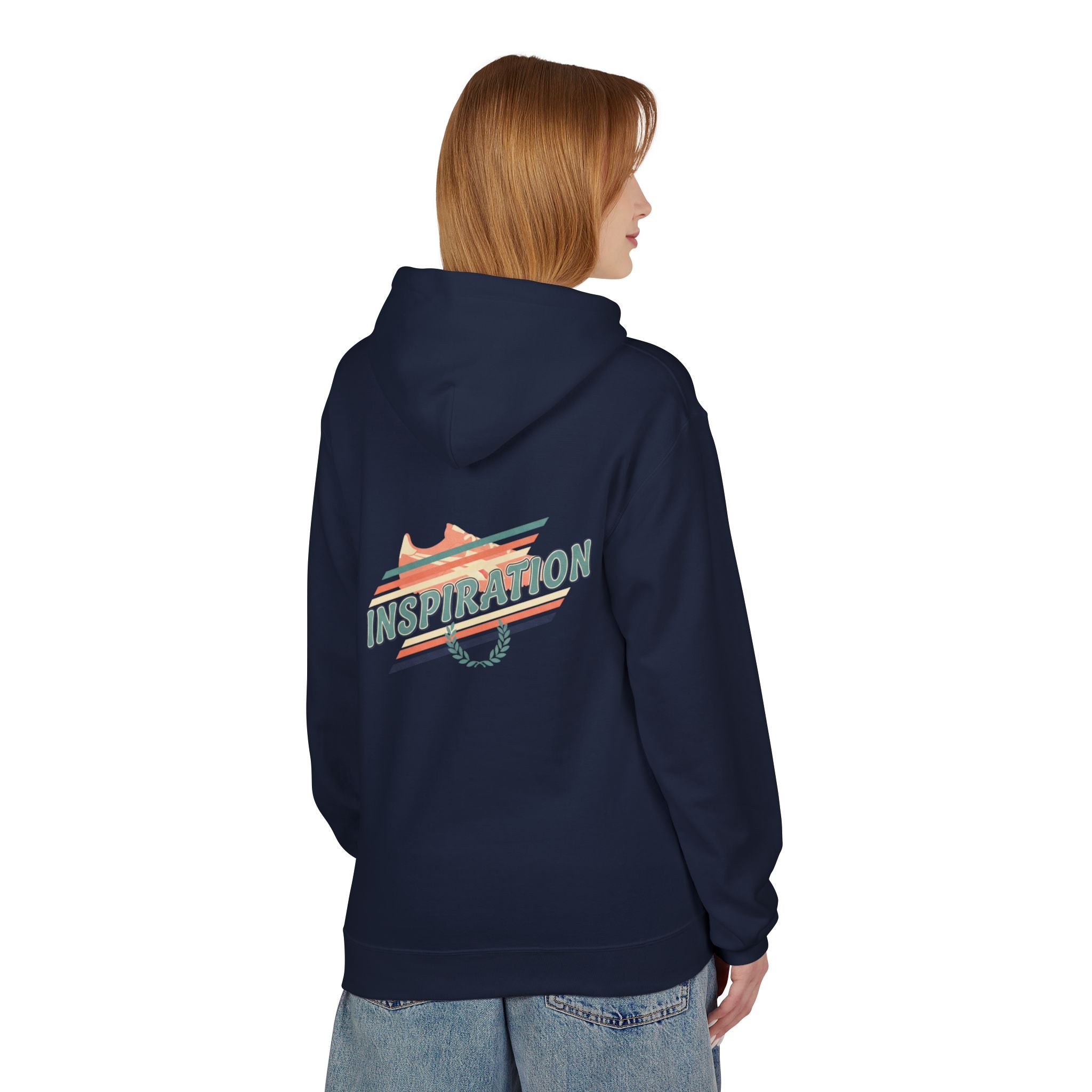 Inspiration Retro Stripe Hoodie — Motivational Pullover for Creatives