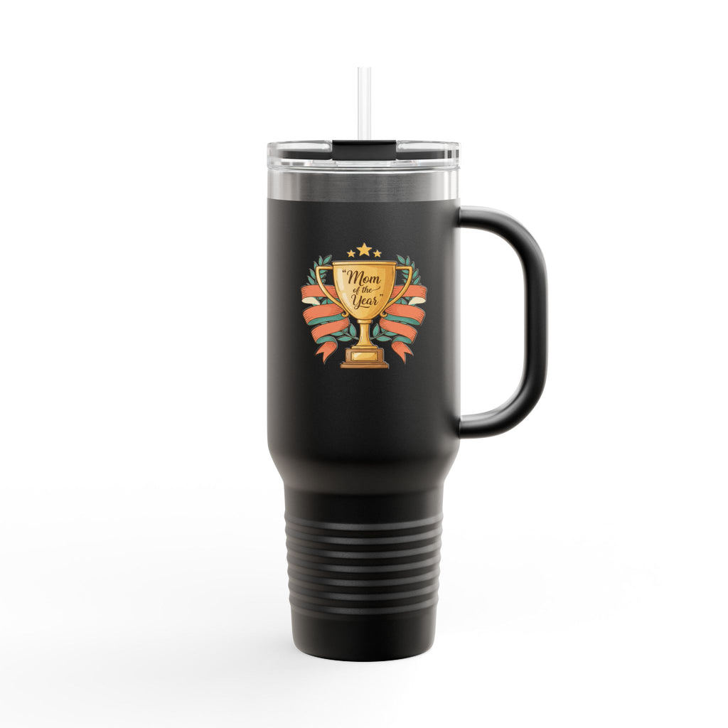 40oz Insulated Travel Mug — "Mom of the Year" Trophy Design