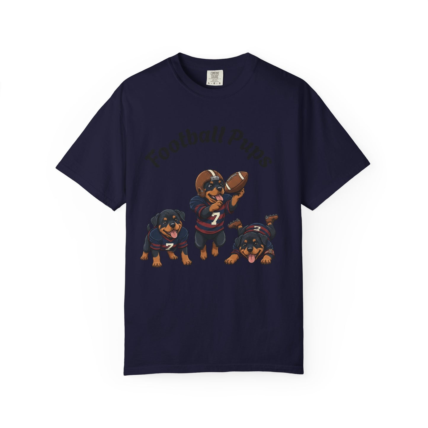 Rottweiler Football Dogs T-Shirt — Cute Puppy Quarterback Graphic Tee