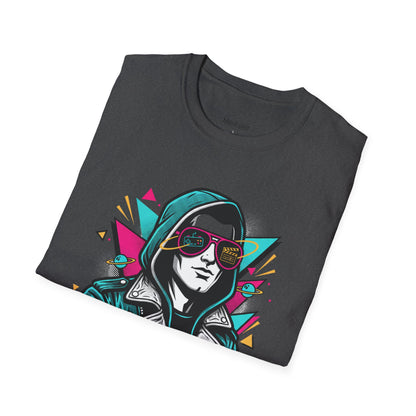 Pop Culture Remix T-Shirt — Retro Neon Hoodie Portrait Graphic Tee