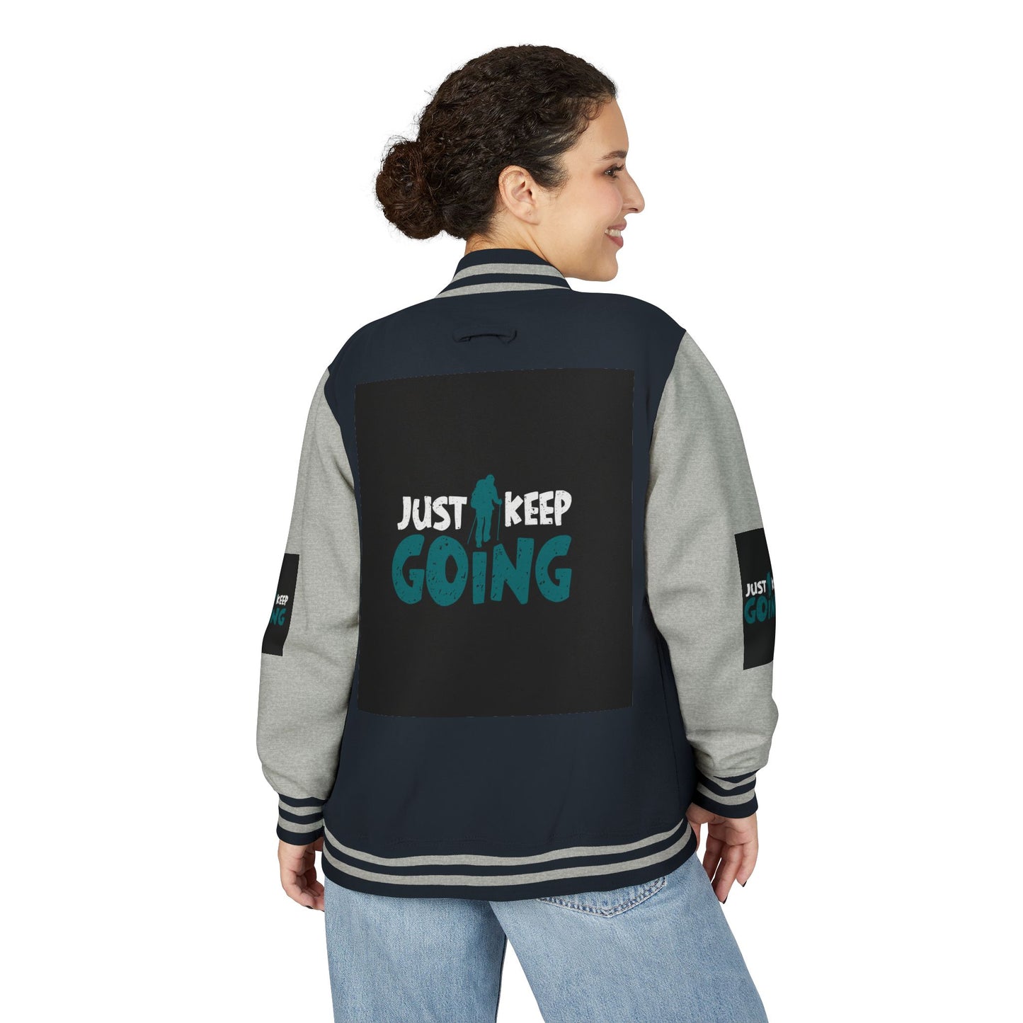 Letterman Jacket — "Just Keep Going" Motivational Varsity Jacket