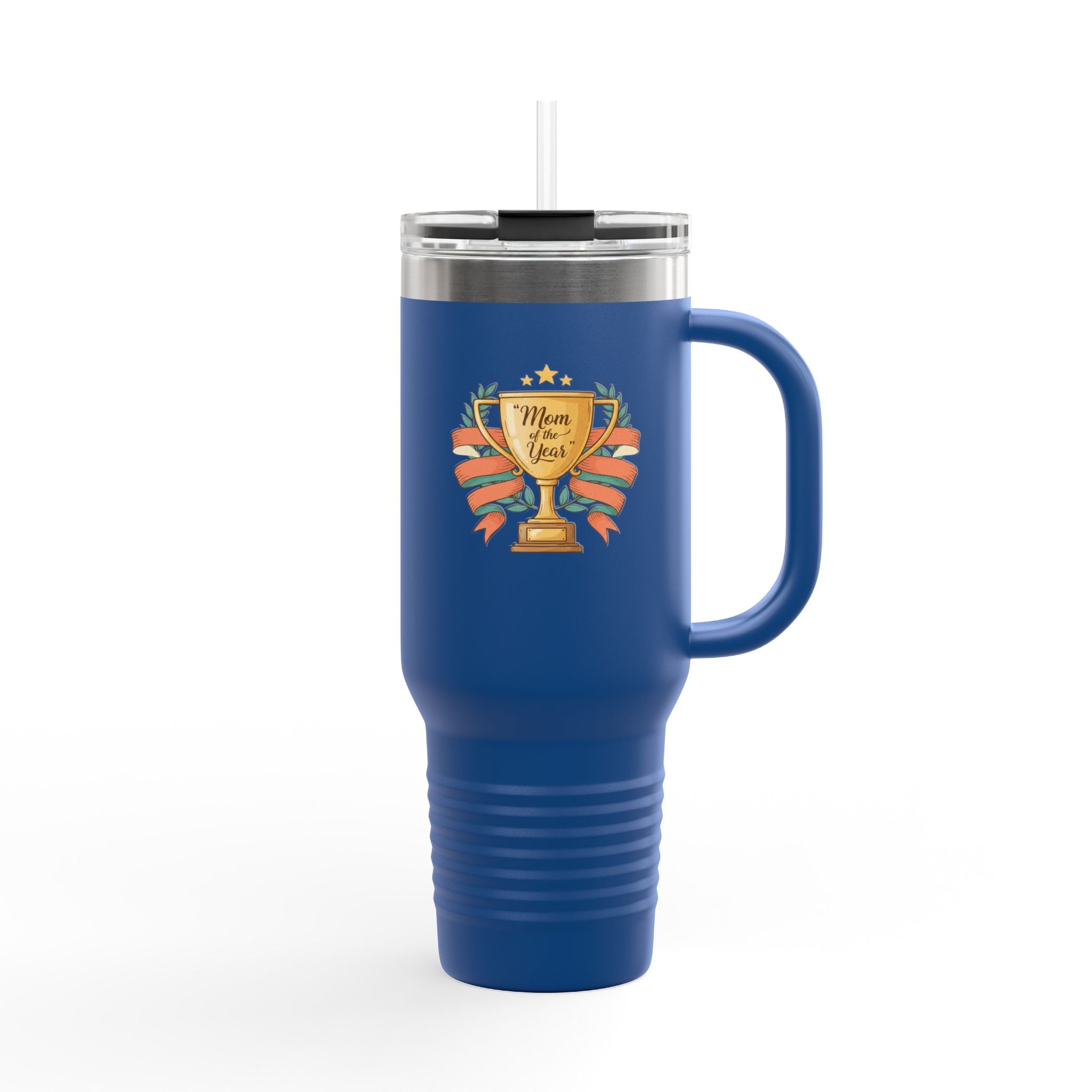 40oz Insulated Travel Mug — "Mom of the Year" Trophy Design
