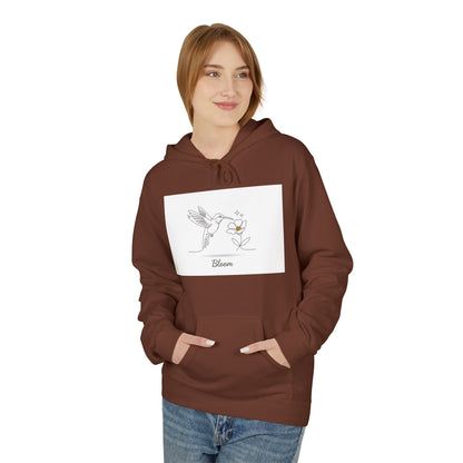 Bloom Hummingbird Hoodie — Floral Minimalist Pullover
