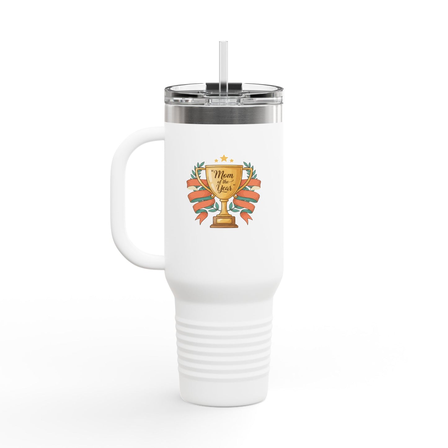 40oz Insulated Travel Mug — "Mom of the Year" Trophy Design