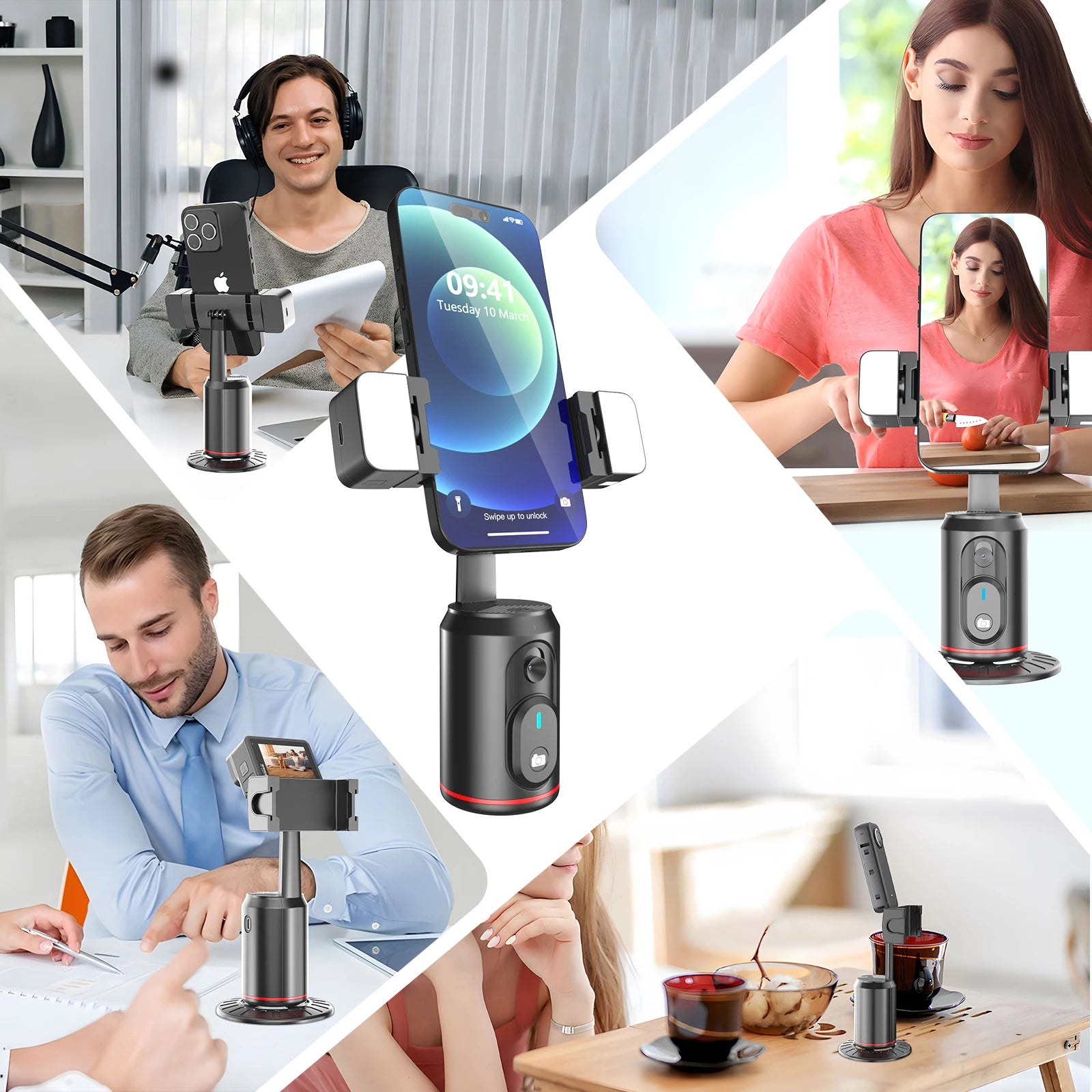 360° Auto Face Tracking Tripod For Live Video Vlog Facial Recognition Tracking Gimbal For Phone Remote Control - Merit Sell