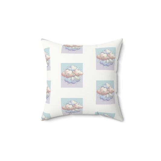 Cloud Pattern Faux Suede Pillow — Pastel Dream Decorative Throw Pillow Merit Sell